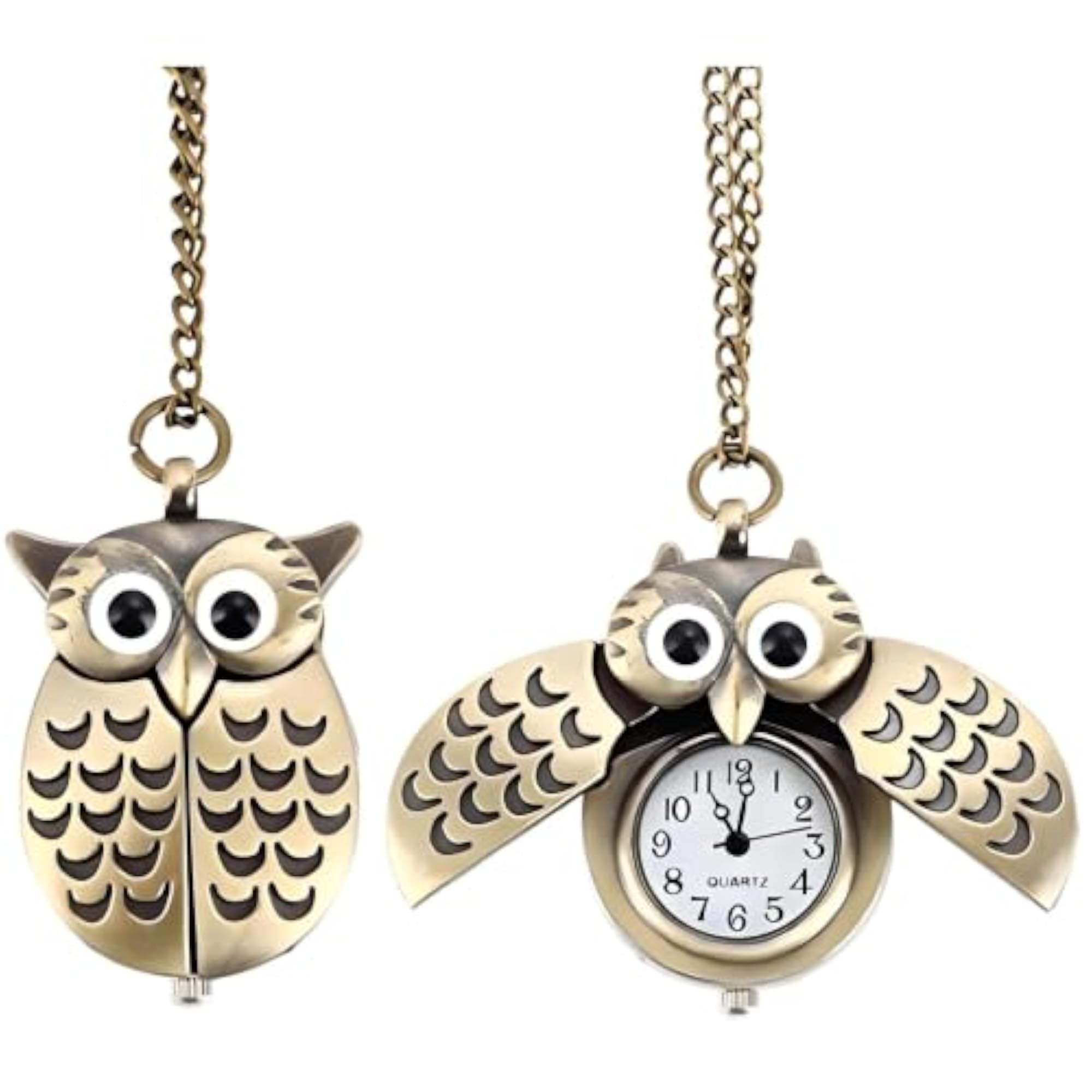 Classic Vintage Owl Chain Pocket Watch