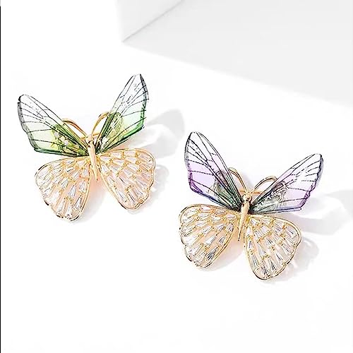 Image of Rhinestone Animal Butterfly Brooch Pin, Colorful Crystal Insect Butterfly Wings Suit Lapel Pin, Coat Pin Jewelry for Women Girls