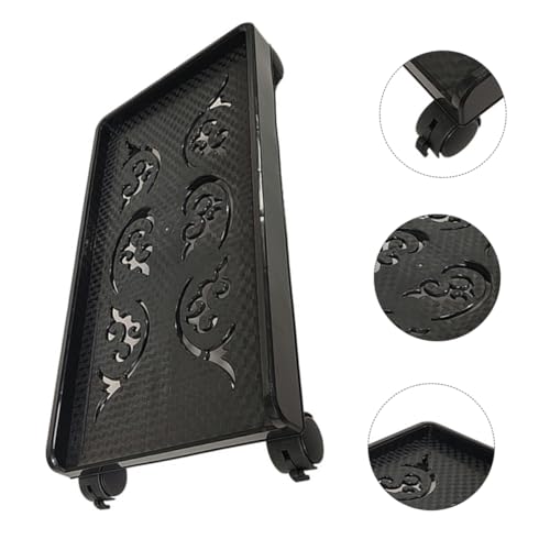 Soporte móvil para CPU con ruedas bloqueables y diseño resistente de plástico y hierro, color negro miniatura 7