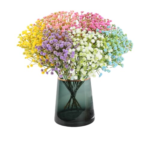 Lulullaby 6 Piezas Flores Artificiales Exterior, Flores Artificiales Decoracion, Gypsophila Paniculata, Flores Aliento Falsas Plástico, para Boda, Jardín, Decoración del Hogar, Bricolaje y Fiesta