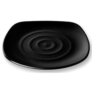 Melamine Square Dinner Plate Set, 8.8″, 9.8″, 10.8″, 11.8″, Black, LJP Series (24, 10.8 inch)