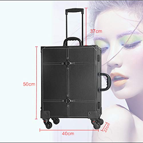 OCYE Kosmetikkoffer Professional mit LEDKosmetikkoffer Trolley mit Rollen und Schminkspiegel, 40 × 22 × 50cm, blau – Bild 6