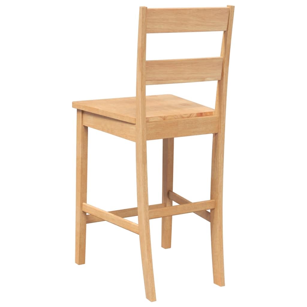 vidaXL Tabourets de Bar 2 pcs Naturel Bois Massif d'hévéa