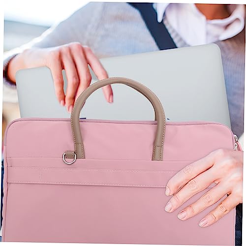 Sacoche d'ordinateur portable rose en polyester avec pochette de rangement pour notebook - 2