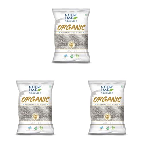 Image of Natureland Organics White Sugar 1 Kg (Pack of 6) - Organic Sugar