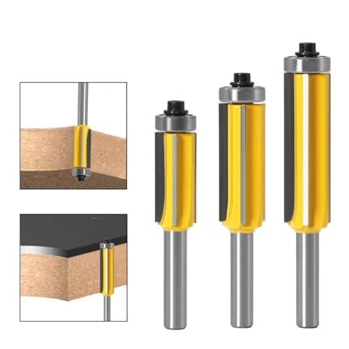 High Efficiency Woodworking 8mm Shank 4 Blade Trimming Cutter Slotting Cutter Milling Cutter Flush Trim Router Bit(8X14X30)