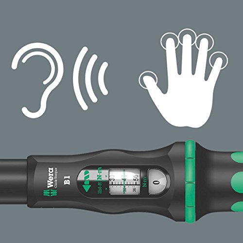 Wera 05075610001 Click-Torque B 1 Drehmomentschlüssel mit Umschaltknarre Schwarz, Grün...