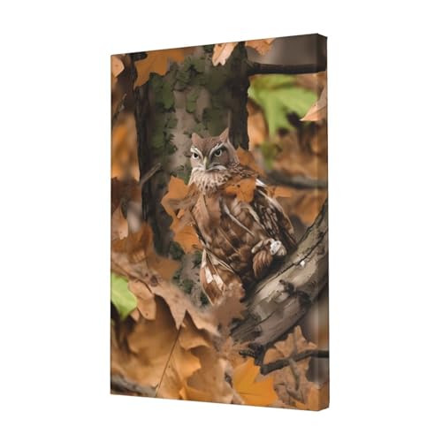 Peinture moderne esthetique avec impression sur toile camouflage d'automne