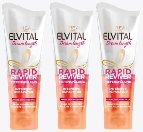 L'Oréal Paris Elvital Rapid Reviver Dream Length Tiefenspülung er pack(3 x 180 milliliters)