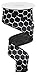 Chicken Wire Canvas Wired Edge Ribbon - 10 Yards (Black, White, 1.5