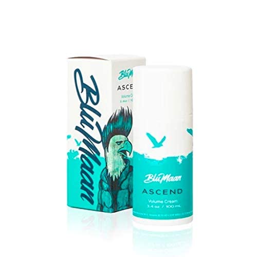 BluMaan ASCEND Texture Volumizer Cream - Long Lasting Lightweight Heat-Protecting Formula - Hair Thickener for Fine, Thin, Curly and Straight Hair - Easy Application Tube Packaging - BluMaan Volumizing Styling Cream for Men - 3.4oz
