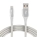 Produktbild Amazon Basics 12 Stück - Lightning-auf-USB-A-Kabel, doppelt geflochtenes Nylon-Verbindungskabel, Premium-Kollektion, 3 m, Silber