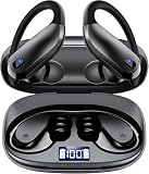WPTCRKLZ Wireless Earbuds 45 Hours Bluetooth 5.5 Headphone Sport, 2026 Bluetooth Earbuds Over Ear Bud with Earhooks, LED Display Noise Cancelling Mic IPX7 Waterproof Earphone