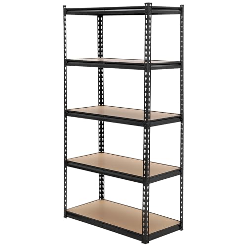 GarveeHome Garage Storage Shelves, 5-Tier Utility Shelves, Adjustable Storage Shelves, Industrial Shelving, Load 3860 LBS Heavy Duty Storage Shelves f