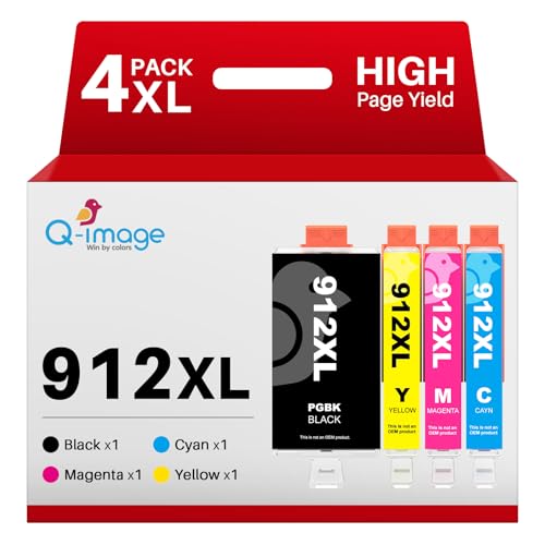 Paquete combinado de cartuchos de tinta 912XL de repuesto para impresoras HP 912XL compatibles con impresoras HP Officejet 8012 8014 8015 8022 8024 8025 AIO (negro, cian, magenta, amarillo, paquete de