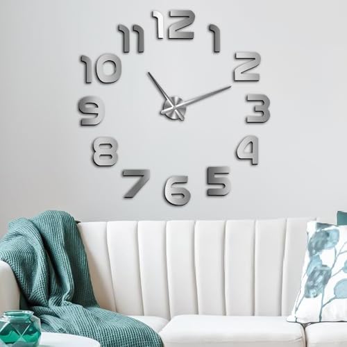 Moderno reloj de pared Mute Diy grande, reloj de pared 3D, relojes de pared DIY pegatinas modernas, 3d acrílico relojes de pared decoración de pared, pegatinas de pared, relojes de pared para sala de