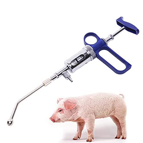 Seringue pour bétail 10 ml, distributeur de liquide continu réglable multifonction, administration et injection deux-en-un, pistolet d'alimentation en acier inoxydable pour bétail pour vétérinaires Cover