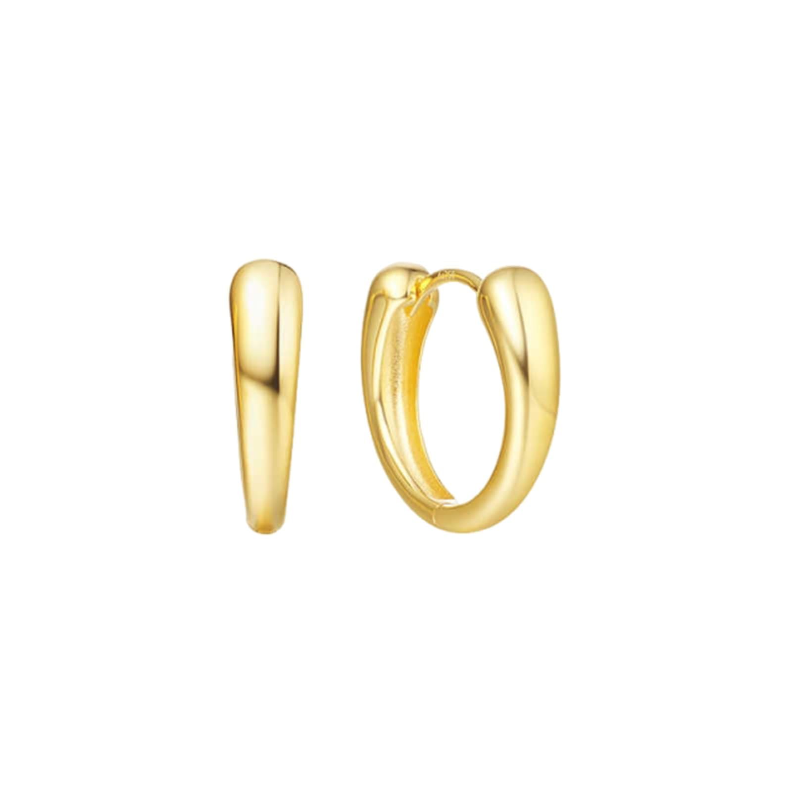 Epinki 9K/14K/18K żółte złoto Creole Hoop prawdziwe złoto, klasyczne kolczyki damskie w stylu vintage, Au 750/585/375,