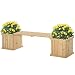Produktbild Outsunny Hochbeet Gartenbank mit 2 Pflanzkasten Holz Sitzbank mit Blumenkasten Garten Holzbank Parkbank Natur 176 x 38 x 40 cm