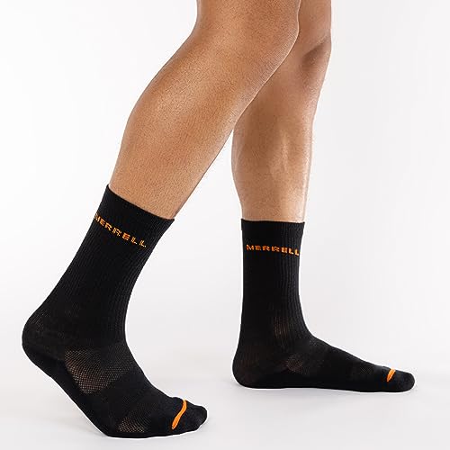 Image of Merrell Men's and Women's Recycled Cushioned Crew Socks-6 & 12 Pairs-Hiking Arch Support
