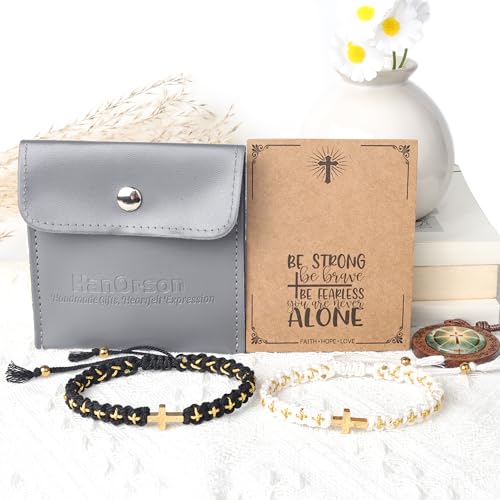 Pulsera de cruz trenzada ajustable para parejas miniatura 6