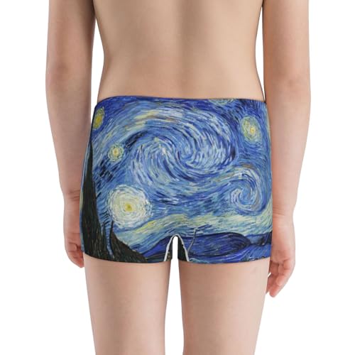 Boys' Cotton Boxer Brief Soft Underwear-The Starry Night3