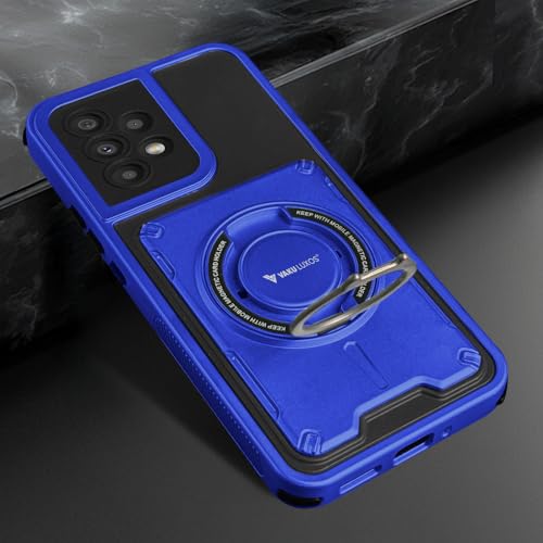 Image of Vaku Luxos Axion Armor Military Grade TPU Back Cover Case for Samsung Galaxy A53 5G with Magnetic Ring Holder Kickstand Camera Screen Protector- Blue