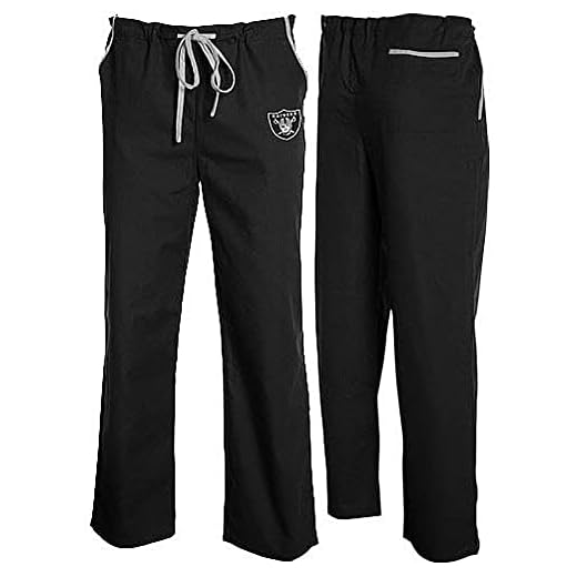 Fabrique Innovations NFL Unisex Team Logo Scrub Pant, Las Vegas Raiders, X-Large