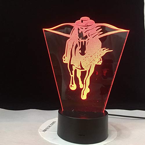 Preisvergleich Produktbild Interessante und kreative Farbwechsel dreidimensionale Pegasus Glühbirne Party Dekoration Geschenk Cartoon 3D Tischlampe LED Nachtlicht / Weihnachtsillusion 7 Arten von Farbänderungen