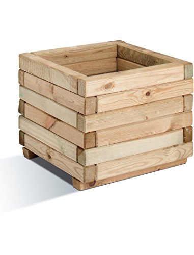 CERLAND Bac à Fleurs carré en Bois Stockholm - 40 x 40 x 33 cm - 28 litres