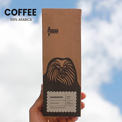 Image of Black Baza Coffee, Wanderoo, Medium Roast, Freshly Roasted, Organic, 100% Arabica (Whole Beans, 250 grams)
