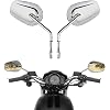 8mm Teardrop Rearview Mirrors for Harley Road King Road Glide Street Glide Electra Glide Tri Freewheeler Street XG500 XG750 Sportster XL883 1200 Softail Street Bob Dyna Models (Chrome)