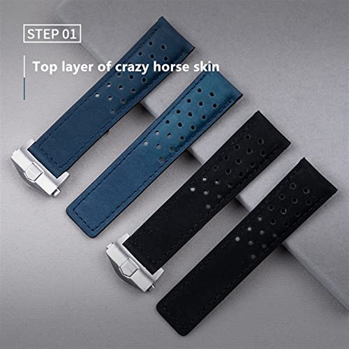 20mm 22mm 24mm Genuine Frosted Leather For TAG Strap F1 Watch Band Bracelet Buckle3