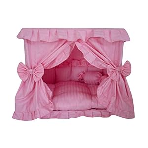 Princess Pink Pet Dog Handmade Bed House+1 Candy Pillow (M)