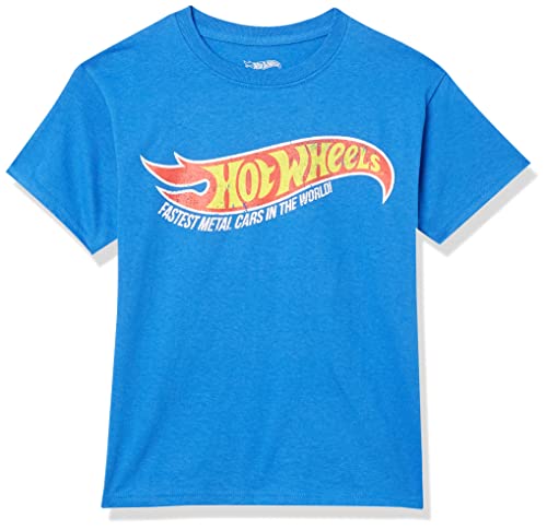 Hot Wheels Boys Short Sleeve Tee-Cars Shirt, Royal, Small