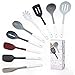 Ensemble d'ustensiles de cuisine, ensemble d'ustensiles de cuisine en silicone résistant à la chaleur de 9 avec emballage cadeau, spatule, cuillère, écumoire, louche, cuillère à pâtes.
