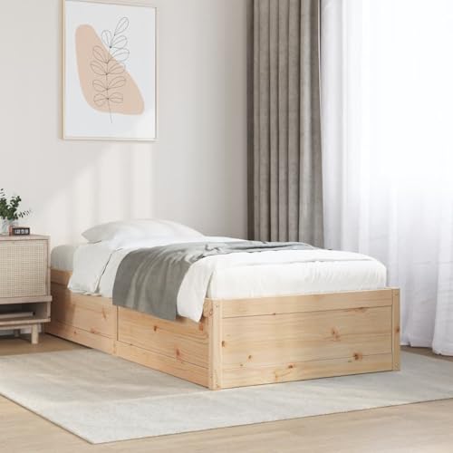 Massivholzbett ohne Matratze 75x190 cm Holz Bett Massivholzbett Bed Frame Bettgestell Bett Holz Kiefernholz - 846846