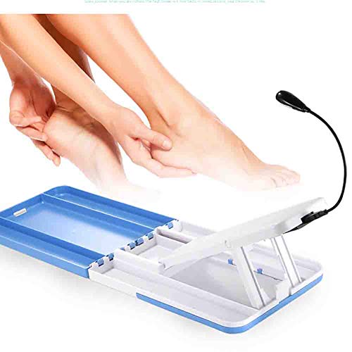 Preisvergleich Produktbild RGLZY Pedicure Hocker, Faltbare Startseite Pedicure Kit Mit Verstellbarem Hals Licht Für Nagelstudio, Fußpflege Spa