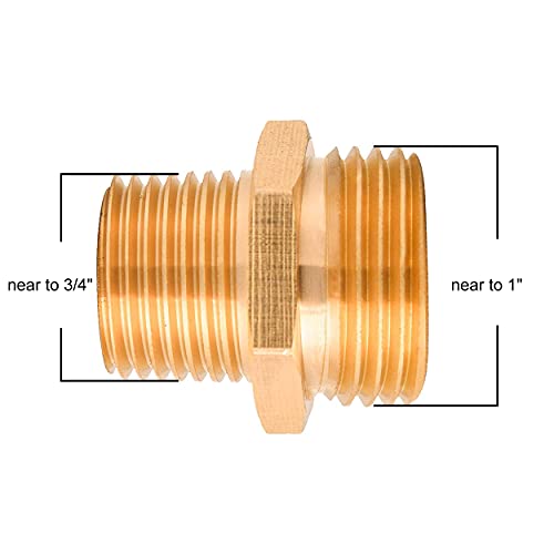 M MINGLE Garden Hose Adapter, 3/4 Inch GHT to 1/2 Inch NPT, Double Male and Female Brass Connector, with Extra 8 Washers - Image 4