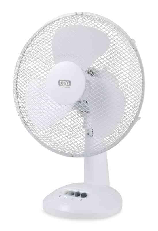 Bianco 40 Ventilatore da Tavolo Ø40cm - Silenzioso (51,5 dB), 3 Velocità, 1200 RPM, Oscillazione, Montaggio Senza Attrezzi, Leggero (2,1 kg), Design Compatto 44x33x57 cm