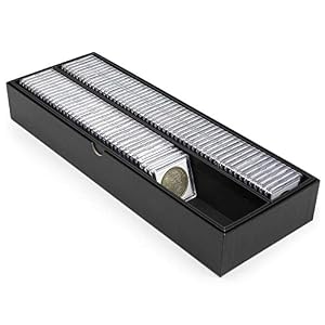 BCW Double Row 2×2 Coin Box | Holds 102 Snaps or 330+ Paper Flips | Coin Storage Box for Collectors | Removable Trays