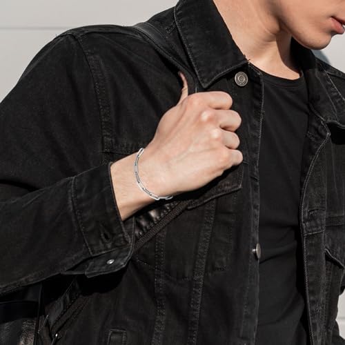 Paperclip Bracelet for Men Women,18k Gold Plated 925 Sterling Silver Italian 4.5mm Solid Diamond Cut Paperclip Link Chain Bracelet Jewelry (6.5-7.5in/Sliver-Gold)3