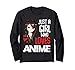 Just A Girl Who Loves Anime Kawaii Otaku Manga Japan Fan Maglia a Manica