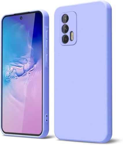 GOGME Funda para Realme GT 5G Capa con Forro de Microfibra Antiarañazos Líquida Silicona Carcasa Antigolpes Protector Móvil Case Cover, Morado