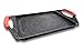 Cflagrant® Plancha/Grill 42x27cm Façon Pierre avec Poignées Silicone Amovible Tous Feux Dont Induction Sans PFOA Cuisson Sans Matière Grasse