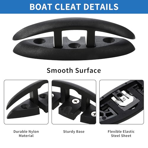 image for A.I.FORCE 2-Pack 5″ Marine Grade Folding Boat Cleats – Flip-Up Doc