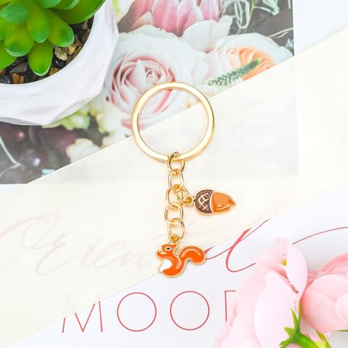 Eichhörnchen Schlüsselanhänger Glücksbringer, Schlüsselanhänger Kinder, Keychain Tier Cute, Anhänger Tasche, Geschenk für Kinder