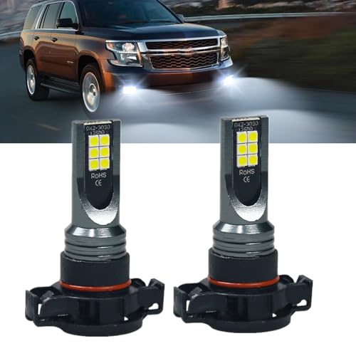 5202 LED Fog Light Bulbs For Chevy Suburban 2007-2014,5202 2504 PSX24W 12276 LED Fog Light Bulbs, 300% Super Bright, 6000K Cool White, Plug and Play?Pack of 2