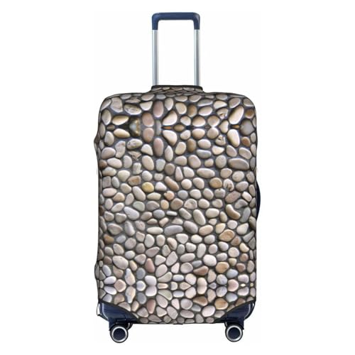 Pebble Stone Print Unique Travel Luggage Cover Washable Anti Scratch Suitcase Protector for Vacation