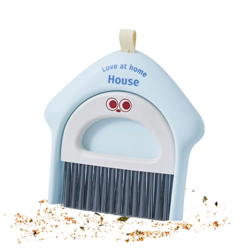 Generisch Juego de escoba y recogedor – PP PET 18,5 x 17 cm | Juego de escoba | Herramienta de limpieza para el polvo | Juego de recogedor compacto para el hogar, oficina, cocina y eliminación diaria